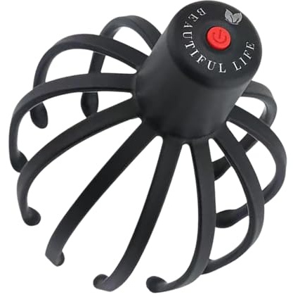 Massaggio a testa di noleggio di massaggio elettrico del polpo, dispositivo di massaggio a 360 gradi con 3 modalità | Tracce di massaggio della testa wireless portatile per rilassarsi