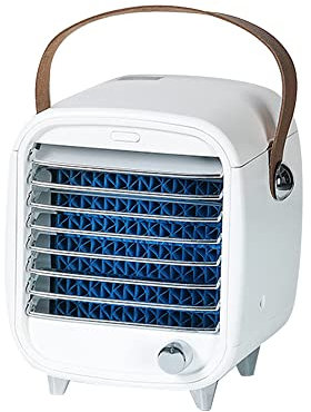 Mini ventilador de aire acondicionado de escritorio, purificación de aire portátil, silencioso, evaporativo, purificador, mini ventilador de refrigeración, LED de 3 niveles para el hogar, la oficina