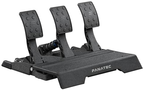 FANATEC CSL Elite Sim Racing Pedaler v2 – set om 3 pedaler (koppling, broms, accelerator), plug-e-play, beröringsfria hallsensorer, RJ12/USB för PC, PS5, PS4, Xbox Series X|S, Xbox One