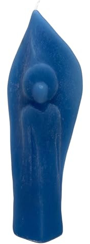 Herzmensch Große Blaue Engel Wachskerze von Resten aus Kirchenkerzen Stumpen 23 cm handgegossen aus der Werkstatt von Andrea Zrenner