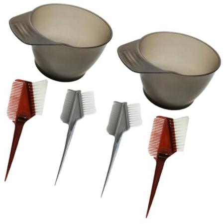 VICASKY 6 Pezzi Strumenti per Colorazione Ciotole Miscelazione e Pettini per Tinta Kit per Parrucchieri Ciotole Pettini Colore Casuale
