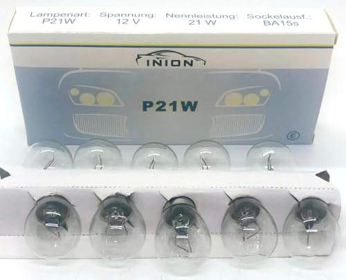 10x Stück P21W / BA15s / 12V / 21W / Autolampen Glühlampe Kugellampe Bremslichtlampe Nebelschlusslampe Rückfahrlicht Tagfahrlicht