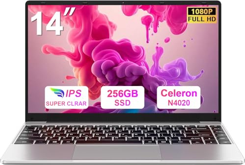 bvate PC Portatile 14 pollici Notebook Win 11 upto 2.8 GHz 256 GB ROM Supporta l'espansione SSD 1TB Celeron N4020 2.4G+5G WiFi 4.2 USB HDMI Tastiera italiana membrana mouse senza fili-FXJ