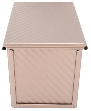 Sxhlseller Molde para Pan Robusto y con Revestimiento Antiadherente para Pan de Sándwich Casero, Molde para Hornear Fácil de Limpiar - 20,6 X 11,8 Cm (Oro con tapa)