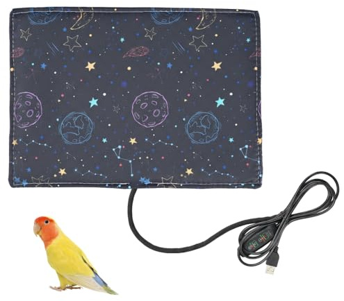 DONGKER Tapis Chauffant Électrique Portable USB pour Petits Animaux,avec 3 Températures Réglables,idéal pour Les Écureuils,Oiseaux,Hamsters,Lapins,Perroquets et Les Chinchillas,Utilisable en Hiver