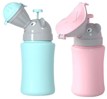 2 Stück Kinder Urinal Flasche Urinflasche Notfall Töpfchen Flaschen Aktualisierte Version Tragbare Kindertoilette WC Mobile Toilette für Babys Jungens Mädchen Auto Reise Unterwegs Camping