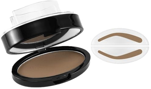 Augenbrauen Schablone Set,Augenbrauen Stempel Puderstift,Augenbrauen Stempel Pulver Kit,Erzeugt natürlich aussehende Brauen für Make-up-Anfänger,Hellbraun