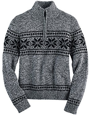 Chaps Big Boys Quarter-Zip Sweater, Black Fairisle (XX-Small (4/5))
