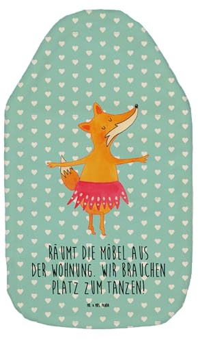 Mr. & Mrs. Panda Wärmflasche Fuchs Ballerina - Geschenk, Tänzerin, Wärmekissen, Fuchs Spruch, Kinderwärmflasche, Körnerkissen, Wärmflasche mit Bezug,