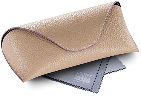 FEFI – Stort färgglatt glasögonfodral – solglasögon fodral, Beige, one size