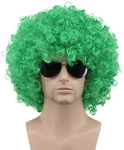 karlery Männer Dame 70er 80er Jahre Kurze Rocker Afro Perücke