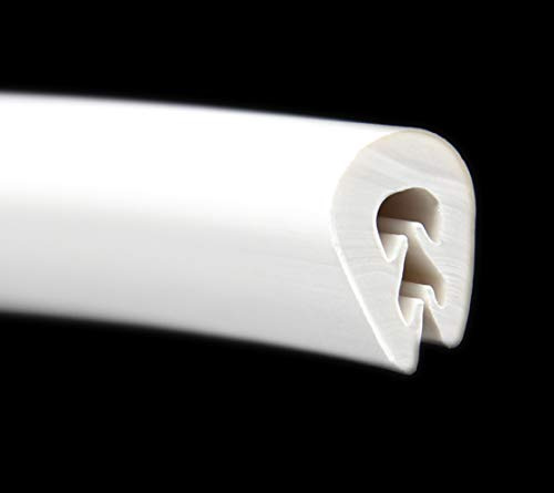 SMI-Kantenschutz KS-TPE1-2W für 1,0-2,5mm TPE Weiß selbstklemmend ohne Kleber rostfrei ohne Metalleinlage- Kantenschutzprofil, Kederprofil, Kantenprofil für Autotüren, Bleche (3 m)