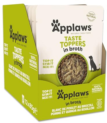 Applaws 100% Naturel – Nourriture Humide pour Chiens, Poulet aux Légumes en Bouillon, 12 x 85g