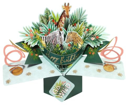 Second Nature Wild Animals födelsedag pop up-kort - POP200