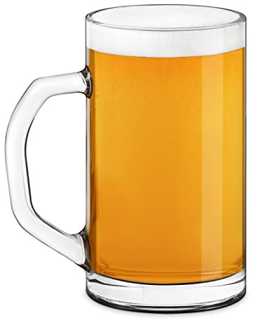 Maverton Beer Mug for Man, 640 ml Pint Glass with a Handle | Original Pub Glassware, Barware for Birthday, Stylish Glassware for Beer Lover, Christmas Gifts, Traditional Beer Mug for him