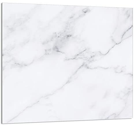 DarHaus Placa protectora de vitrocerámica 65 x 60 cm, Cristal decorativo con cinta adhesiva, tabla de cortar de vidrio templado, Panel de protección contra salpicaduras de cocina, MÁRMOL