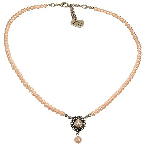 Alpenflüstern Trachten-Perlen-Halskette Helena - elegante Trachtenkette - nostalgischer Damen-Trachtenschmuck, filigrane Dirndlkette (in traditionellen Farben) DHK318