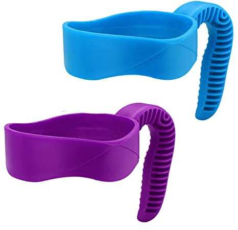 AICMEI 30 oz Cup Handle, Non-Slip Travel Mug Grip Cup Holder, Comfortable Replacement Handle for Stainless Steel Mugs and More Tumbler(30OZ（Blue, Purple）)