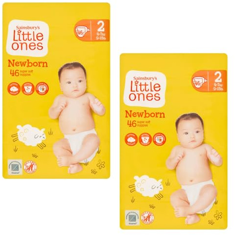 Little Ones Windeln für Neugeborene, Größe 2, 46 Stück, 2 Stück