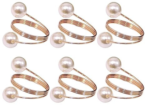 rongweiwang 6er Pack/Los Wedding Essential – Wunderschöne Serviettenringe für den großen Tag, Partyzubehör, Metalldekoration, Hochzeit, Halloween, Roségold