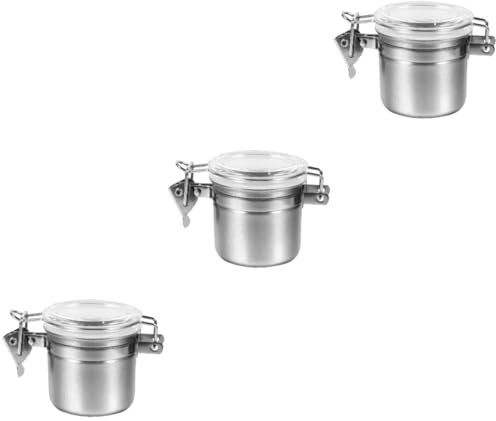 LABRIMP 3pcs Stainless Steel Sealed Tea Canister for Coffee Beans Airtight Storage Jar for Tea and Nuts Kitchen Container Safe and Stylish Home Organizer