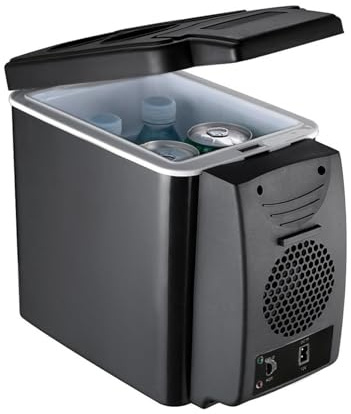 Tragbarer elektrischer Kühlschrank – 6 – 10 Liter (L) | Kühlschrank 45 (W) und 12 V für Campingwagen | Kühl- und Aufwärmbox für Kühlung und Thermoelektrische Heizung