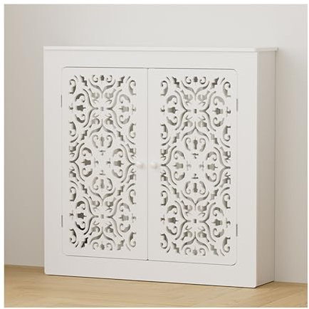 Copri calorifero Copritermosifone per vecchi radiatori Mobiletto da parete moderno Ripiano per radiatore a doppia anta per soggiorno/camera da letto/cucina Connessione a scatto(50*60*15cm/19.7*23.6*5.