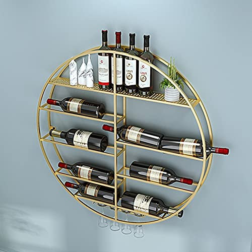 Portabottiglie da vino in metallo da appendere al muro con portabicchieri da champagne 70 cm nero vino stoccaggio nizer per casa cucina bar