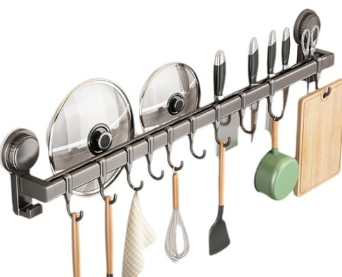 Wansiman KüChenhaken,Hakenleiste KüChe,KüChe Hakenleiste,KüChenleiste Mit Haken,Hakenleiste KüChe Ohne Bohren,Haken FüR KüChenutensilien,KüChen ZubehöR,Wandhalterung,FüR KüChenutensilien