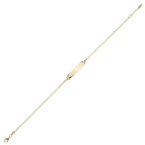 JC Trauringe ID-Armband Goldarmband Panzer Länge verstellbar 21 cm & 23 cm I Unisex Herren Armband mit Gravur Schmuck Namensarmband I Herrenarmband mit Namen I 8772