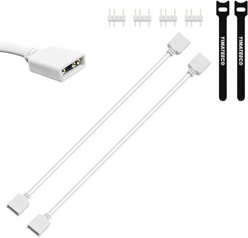 YIMATEECO Cable alargador ARGB 1:1, 5V, 3 pinos hembra a hembra, direccionable, cable de sincronización LED para ventiladores y luces LED (30 cm, blanco, 2 unidades)