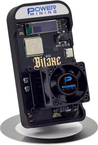 Bitaxe Gamma 602 ASIC Bitcoin Miner | 1.1 TH/s @ 18W | BM1370 (Antminer S21 Pro Chip) | Wi-Fi | USB-C | AxeOS | Open Source | Made in Europe | Inkl. Netzteil & Standfuß