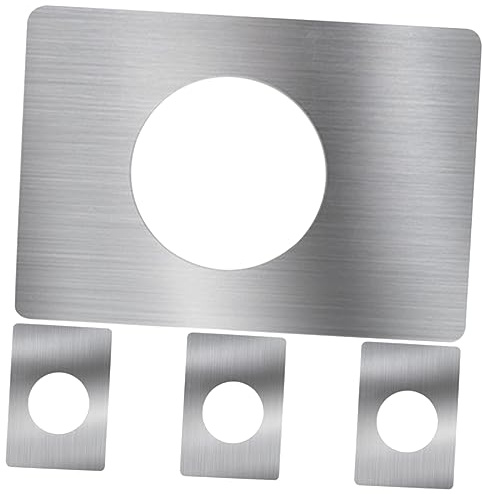 NUOBESTY Cache Serrure Porte en Acier Inoxydable Argenté 4 Pièces Plaque de Renfort Élégante pour Porte Cuisine de Séjour Protège la Rouille et Couvre les Zones Endommagées