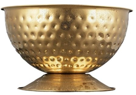 Large Gold Ice Bucket for Parties - Premium Champagne Chiller High-Capacity Beverage Cooler Perfect for Home Entertaining BBQs and Special Events.