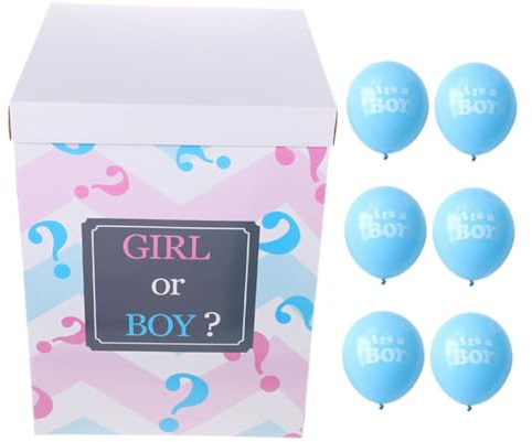 HIAKDOFT Scatola Per Palloncini Per Rivelazione Sesso Set Di Palloncini Giganti Per Shower Decorazioni Con Per Festa Di Genere