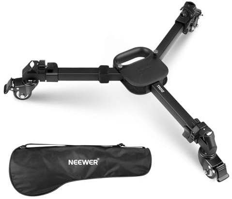 NEEWER Photography Tripod Dolly, Quick Lock Release Camera Dolly with 3 Rubber Wheels, Telescopic Legs, Handle & Bag, 44 lbs Heavy Duty for DSLR Cameras Camcorder Photo Video Recording, TS012