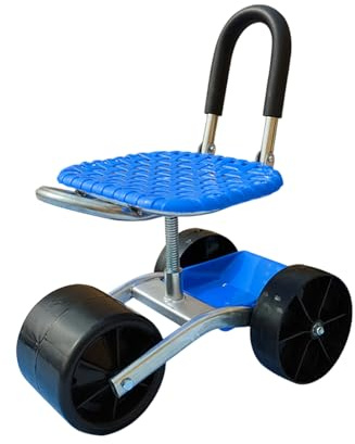 Gartenwagen mit Sitz, Rollsitz, höhenverstellbar, Stuhlhocker für Außenbereich, Hof, Rasen, Garage, Unkrautlager