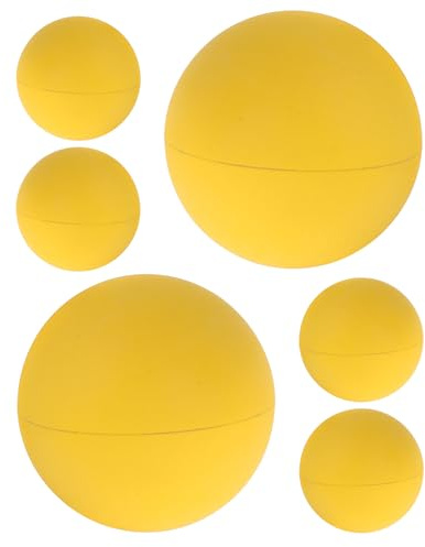 Cabilock Lot de 6 Balles de Squash Rebondissantes en Caoutchouc Jaune Entraînement Professionnel de Réaction Balle de Racquetball et Handball pour Jeux D’Intérieur et Extérieur