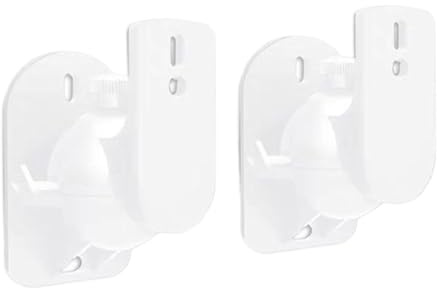 Zambuph Supporto per mini altoparlanti con angolo regolabile in 2 pezzi per colonne, muri in cemento o mattoni. PCABS fino a 5 chilogrammi che può, bianco