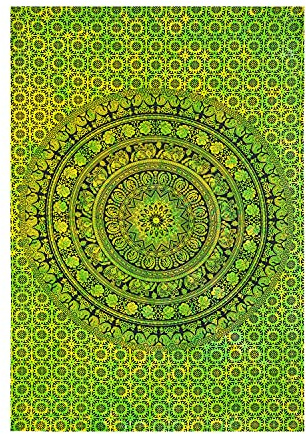 FUTURE HANDMADE Indische, handgefertigte Wandteppiche, 100% Baumwolle, schwarz und weiß, Elefantaufdruck,