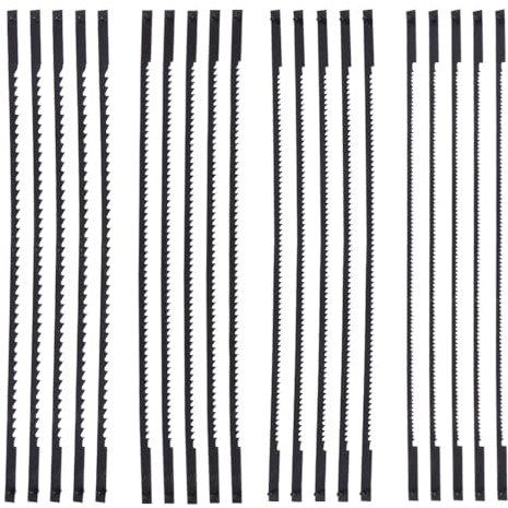 VooGenzek 20 Pezzi Lama per Sega da Traforo, 10/15/18/24 Denti Lame per Sega a Scorrimento, Lama per Sega a Perno con Perno, per Segare Legno Plastica Schiuma Metalli Teneri
