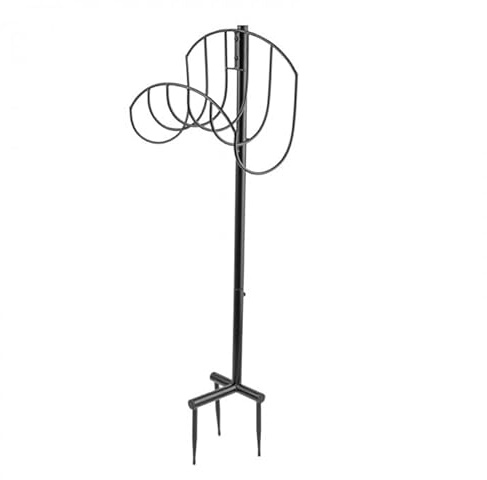 Grindi - Gartenschlauchhalter, Schlauchhalter Freistehend, Gartenschlauch Halterung, Metall Aufbewahrungsorganizer, wetterfest - aus Metall, pulverbeschichtet - 39,7x19,3x104,3 - PGH 2, Schwarz