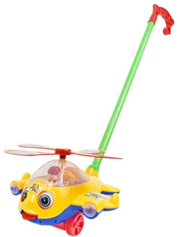 Perfeclan Schiebespielzeug, Lernhubschrauber, Handschiebespielzeug, Handschiebeflugzeug, Autospielzeug für Kinder, Kleinkinder, Geschenke, Flugzeug