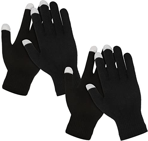 WLLHYF Gants d'hiver chauds pour écran tactile 2 paires de gants thermiques Coupe vent et extensibles Gants de sport solides pour homme et femme par temps froid
