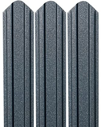 Romexpres Metalllattenzaun, Packung mit 10 Metallic-ZaunpfostenL braun, grau, schwarz (60cm, grau)