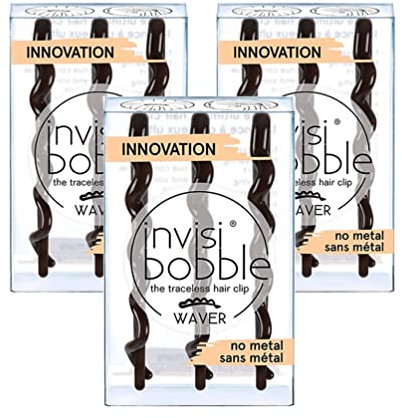 Invisibobble Lot de 9 pinces à cheveux ondulées marron foncé pour femmes et filles | Fermeture sécurisée et antidérapante | Pinces à cheveux pour cheveux épais et fins | Petite taille