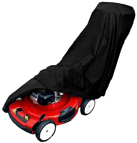 Cubierta protectora para cortacésped impermeable, 420D Oxford con cordón de tracción Push Cortacésped Funda protectora para tractor de césped, protección contra el polvo, protección contra la