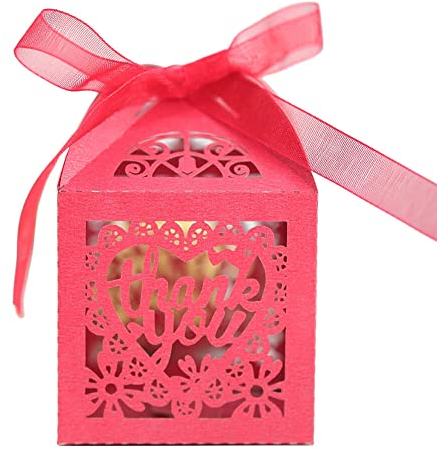 Hochzeit Geschenkbox, 50 Stück Geschenkbox Geschenkschachtel Hohles Liebe Herz Papier Kleine Box Schachtel Gastgeschenk Box Klein Schachtel Taufe Karton für Tischdeko Hochzeit Dekoration Valentinstag