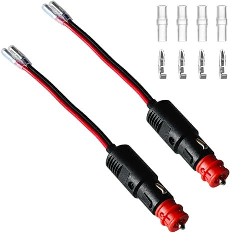 GTIWUNG 2 Piezas Cable Mechero 12V Macho 15CM, Cable Conector Macho para Mechero de Coche de 12V-24V, Encendedor de Cigarrillos Plug, Cigarette Lighter Socket Encendedor de Cigarillo, Rojo