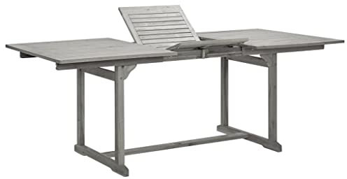 Natulvd Ausziehbarer Esstisch, Beistelltisch mit Schirmloch, Terrassen-Couchtisch, Grilltisch, Bistrotisch für Garten, Rasen, Grill, Picknick, rechteckig, 200 x 100 cm
